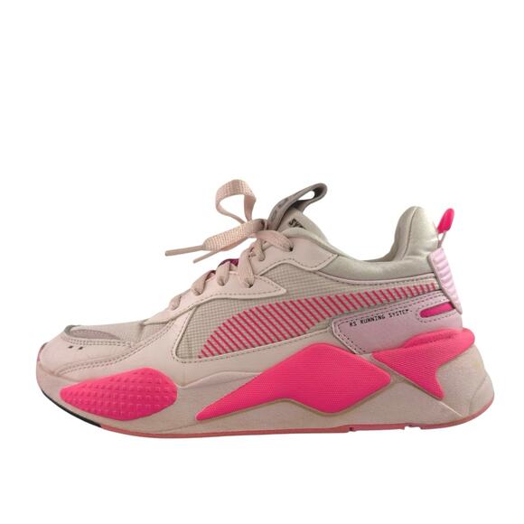 PUMA RS-X Soft Women's Pink Low Top Lace Up Athletic Running Sneakers Shoes Sz 8 - Picture 1 of 10